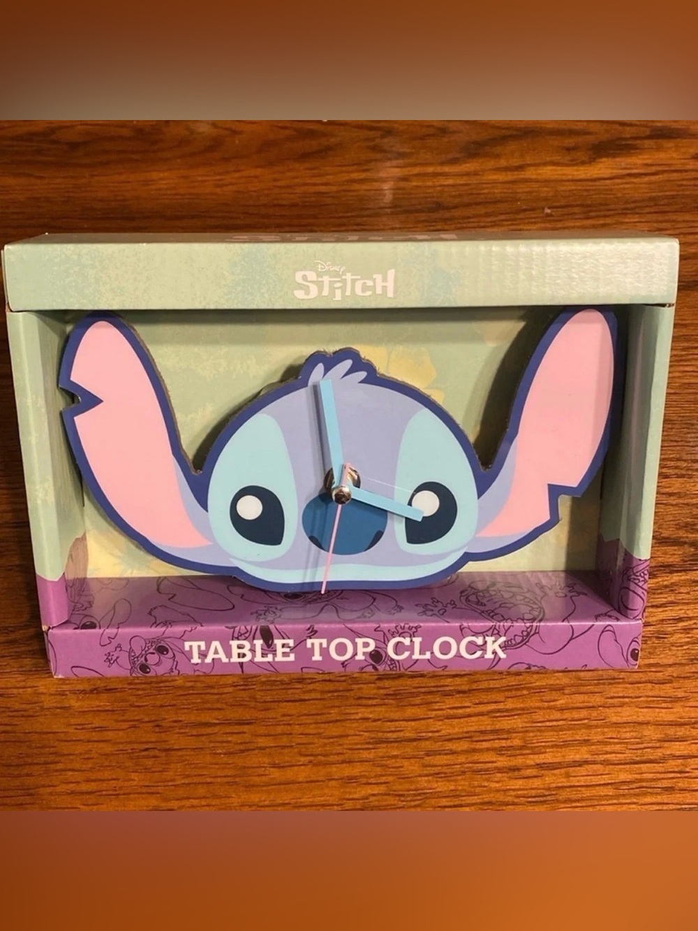 Disney Lilo & Stitch Shaped Table Top Clock Analog Desk Shelf Decor NIB NWT